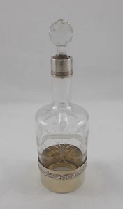 *RAR* Elegante jarra de licor / vino vidrio Art Nouveau con herraje de plata 950 - Imagen 1 de 19