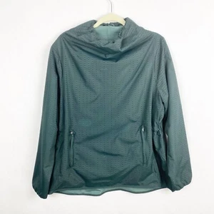 Fabletics Liora Cinched Perforated Pullover Jacket Green Womens Size Large - Picture 1 of 6