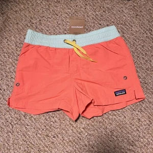 Patagonia Kids' Costa Rica Baggies Shorts Coho Coral - 3" Size XL 14 NEW - Picture 1 of 2
