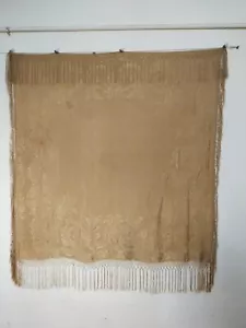 vintage fabulous piano silk shawl fringes scarf brocade type textile itm1092 - Picture 1 of 17