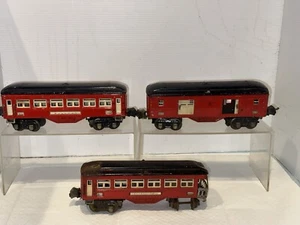 Coches de pasajeros Lionel de preguerra calibre O 2600.2601.2602 rojos - Imagen 1 de 10