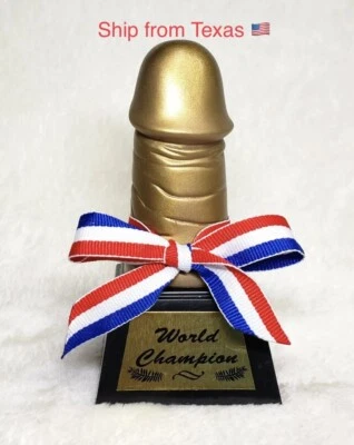 Funny Phallus Shaped Trophy Boyfriend Anniversary Gift - You're a Dick Prank Gag - Image 1 of 4