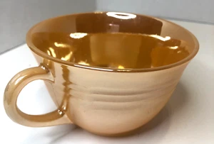 Vintage Fire King Oven Ware Peach Lustre Three Ring Coffee Cup - Picture 1 of 2