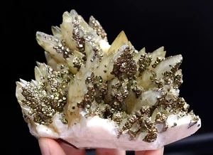 435g Natural Perfect Dipyramidal Yellow Calcite & Pyrite Mineral Specimen/China - Picture 1 of 12
