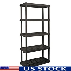 5-Tiers Plastic Shelving Unit Heavy Duty Tool-Free Assembly Garage Storage New - Picture 1 of 6