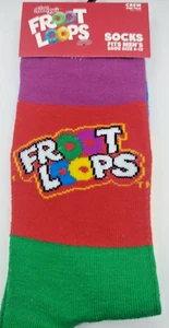 Calcetines crew para hombre Kellogg's Froot Loops cereal talla 6-12 multicolores nuevos en paquete - Imagen 1 de 4