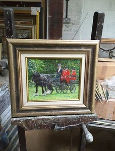 SUPERB ORIGINAL DENNIS SYRETT "Home James" Chelsea pensioners Horse OIL PAINTING - Picture 1 of 3
