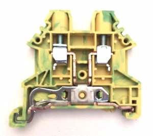 DIN Rail Ground Terminal Blocks 8 Quantity DK4N-PE Dinkle 10 AWG Gauge UL - Picture 1 of 2