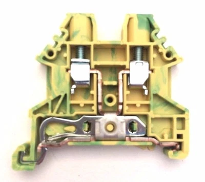 DIN Rail Ground Terminal Blocks 8 Quantity DK4N-PE Dinkle 10 AWG Gauge UL - Image 1 of 2