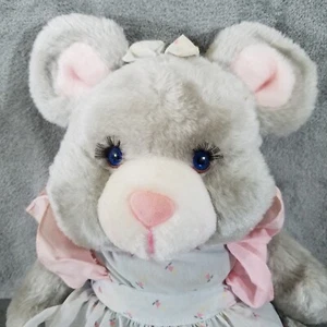 Vintage 1989 House of Lloyd Plush Gray Mama Mouse Dress Pockets No Baby 12" - Picture 1 of 10