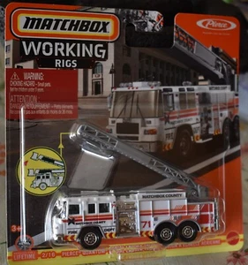 Matchbox PIERCE QUANTUM AERIAL LADDER TRUCK 2/16 Working Rigs SERIES NEW - Picture 1 of 7