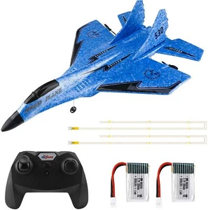 RC Flugzeuge Fernbedienung RTF Flugzeug mit LED Nachtlicht 2,4 GHz mit 2 Akkus - Bild 1 von 7