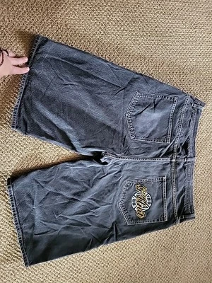 Pantalones Cortos Vaqueros Vintage G Unit 38 Negros Denim 50 Centavos Hip Hop Y2K Patinador Sueltos Foto 1 de 4