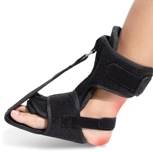 Férula de pie para fascitis plantar, soporte ajustable acolchado de día y noche, negro - Imagen 1 de 4