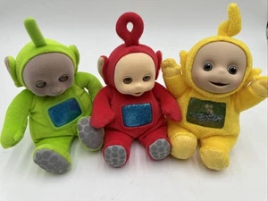 3 Teletubbies Beanie Baby Po Dipsy Laa-Laa Plush - Imagen 1 de 8