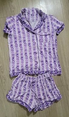 Pijama Pink Palm Puff XS Púrpura Pantalones Cortos y Top Foto 1 de 4