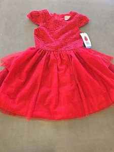Rare Editions  Girls  Red Glitter Party Dress With Layed  Tule Size S 6/6X - Picture 1 of 6