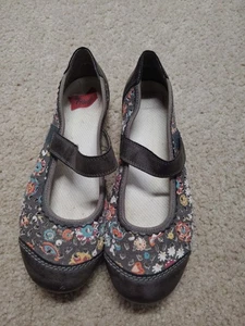 Rieker Mary Jane Floral Puntera Cuero Marrón Lona Zapatos EU 37 Para Mujer 6.5 - Imagen 1 de 6