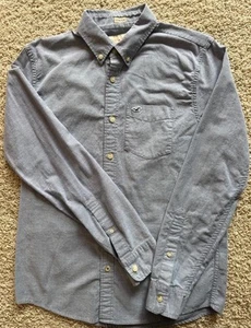 Camicia uomo Hollister blu Oxford con bottoni taglia S - Foto 1 di 5