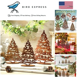 3 Pcs Wooden Nativity Scene Christmas Ornaments Rustic Farmhouse Holiday Tabl... - Picture 1 of 8