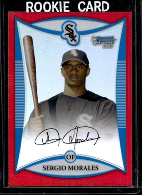 2008 Bowman Chrome Sergio Morales 1st Red Refractor #1/5 White Sox - Image 1 of 2