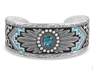Bracciale Montana Argentieri Western Blu Primavera Turchese Nuovo - Foto 1 di 4