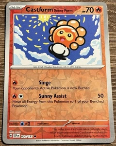 Castform Sunny Form Reverse Holo 020/191 Pokemon SV08: Surging Sparks (L) - Picture 1 of 2