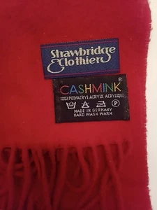 VINTAGE 1980s Strawbridge & Clothier Cashmink Scarf RED 66x12 - Picture 1 of 2