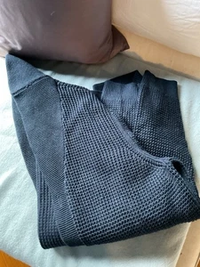 L.L Bean Cardigan Chal Suéter 100% ALGODÓN ORGÁNICO XL-ALTO AZUL MARINO - Imagen 1 de 8