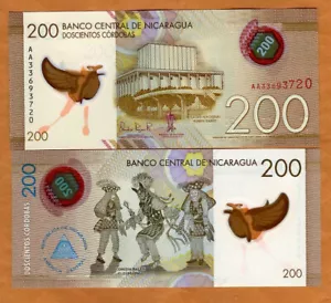 Nicaragua, 200 cordobas, 26-1-2022, P-213b, POLYMER AA-Prefix UNC - Picture 1 of 1