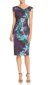 BLACK HALO Jackie O Floral Print Sheath Hollywood Party Dress - Picture 1 of 2