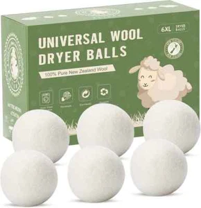 Palline Asciuga Lana Confezione 6 Palline Asciugabiancheria Nuova Zelanda Lana Naturale Bio - Foto 1 di 14