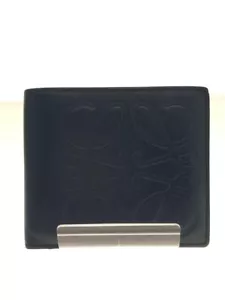 LOEWE Cartera Plegada Doble Pliegue Cuero Azul Marino Liso Para Hombres Usada - Imagen 1 de 6