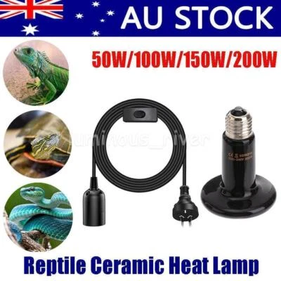 Infrared Ceramic Heat Lamp Bulb With Holder For Reptile Pet Chicken Brooder Home - image 1 of 4