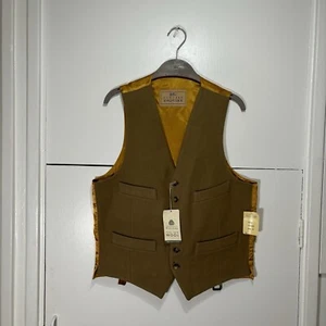 Gurteen Esquire Waistcoat Ross Wool Traditional Camel Fawn Size 38 Men’s NWT - Picture 1 of 11