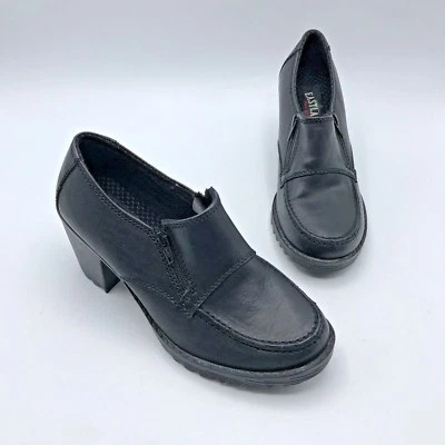 Zapato Eastland Eclipse 3109-01 Mujer Cuero Negro Tacón Cremallera Talla 6M Usado Foto 1 de 4