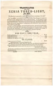 1851 Whig Giornale Xenia Torcia-Prospetto Luce Forma Ordine Bratton & Tiffany C1 - Foto 1 di 2