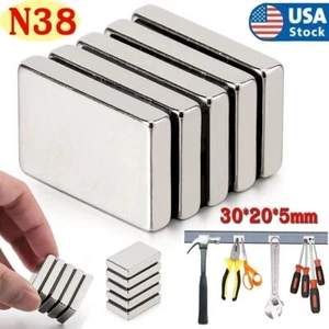 5-15 Pcs Strong Magnets Block Square Rare Earth Neodymium Small Magnet 30x20x5mm - Picture 1 of 12