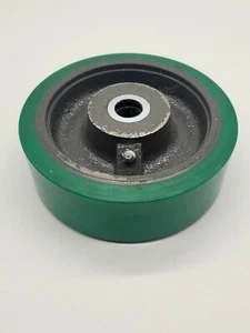 Ruota per ruote 6" poliuretano verde su ruota in ghisa - Foto 1 di 6