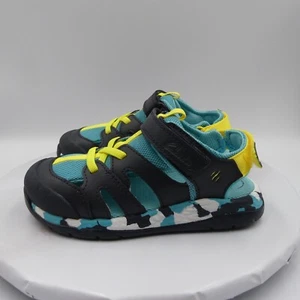 Clarks Shoes Boys 10 M Navy Blue Steggy Roar Kids Sandals Straps Casual - Picture 1 of 16