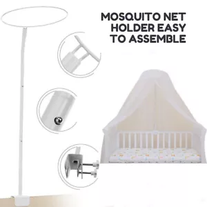 Mosquito Net + Holder Set Cot Netting Canopy Drape Stand Baby Crib Bed Support - Picture 1 of 12