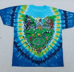 Liquid Blue Grateful Dead Shroomin T Shirt Tie Dye XL Skeleton Dancing Skulls 13 - Picture 1 of 14