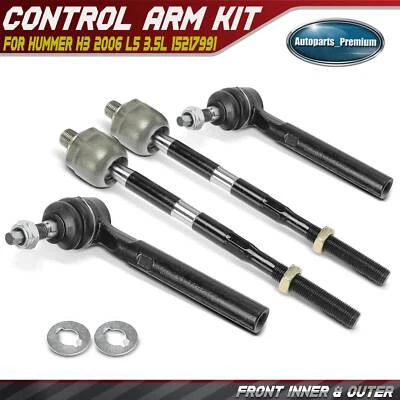 Extremo de varilla de amarre interior y exterior delantero izquierdo y derecho 4 piezas para Hummer H3 2006 L5 3,5 L Foto 1 de 4