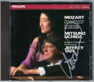 Mitsuko UCHIDA Signed MOZART Piano Concerto 22 23 Jeffrey TATE CD PHILIPS 內田光子 - Picture 1 of 2