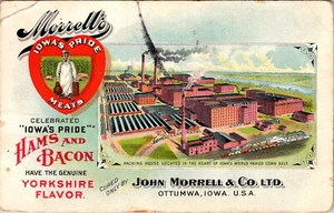 OTTUMWA, IOWA - FÁBRICA DE CARNE MORRELLS - PUBLICIDAD - 1909 - POSTAL ANTIGUA - Imagen 1 de 2