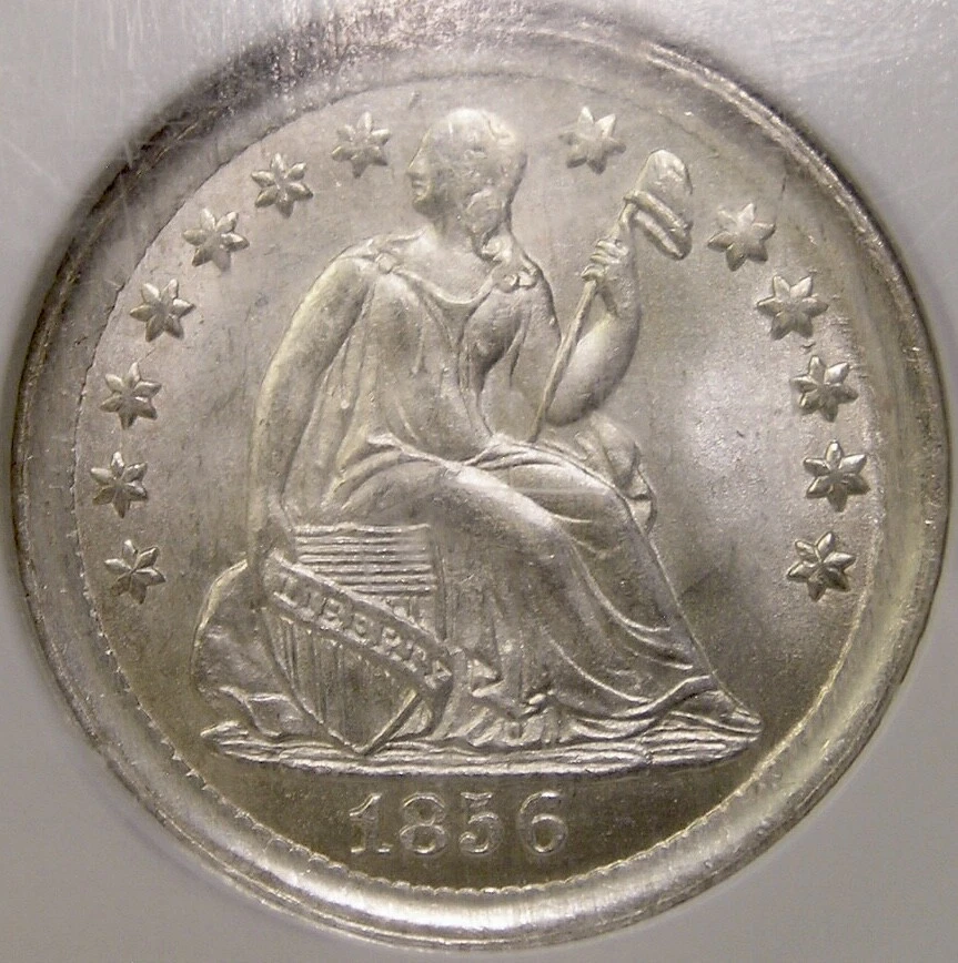 1856 LIBERTY SEATED SILVER HALF DIME AMAZING BRILLIANT PQ++ GEM++ RARE NGC MS 66 - Image 1 of 4