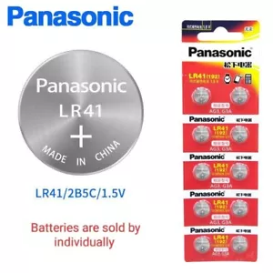 Panasonic LR41 (192/AG3) Battery 1.5V Alkaline Button Cell Batteries - Picture 1 of 3