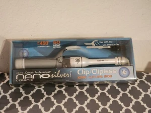 NEW! JILBERE NANO SILVER 450* CERAMIC CLIP / CLIPLESS IONIC Curlin 1 1/2” Barrel - Picture 1 of 5