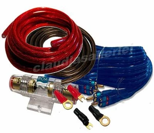 Verstärker Anschluß Kabel Strom Cinch Sicherungshalter usw. Kabelset Kabelsatz - Bild 1 von 1