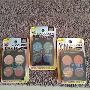 Lot of 3 L.A. Colors Bubble Tea Eyeshadow Blueberry Shimmer Sealed Combo - Picture 1 of 8